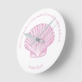 Psalm 118:24今日はシーシェルの日 ラウンド壁時計 (傾斜)