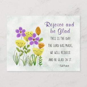 Psalm 118:24今日、フローラ ポストカード