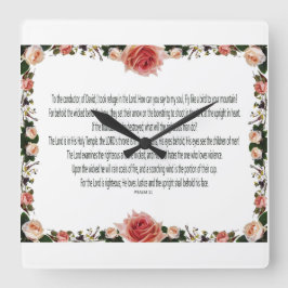 PSALM-11, 「男の子」を参照，ピンクのフローラ スクエア壁時計