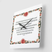 PSALM-11, 「男の子」を参照，ピンクのフローラ スクエア壁時計 (傾斜)