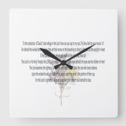 PSALM-11、私は主のもとへ逃げ込んだ、フローラ スクエア壁時計 (正面)