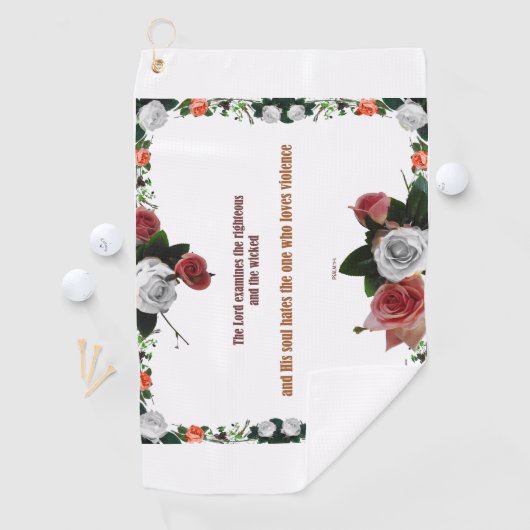 Psalm 11:5, No Violence ゴルフタオル (インサイチュ)