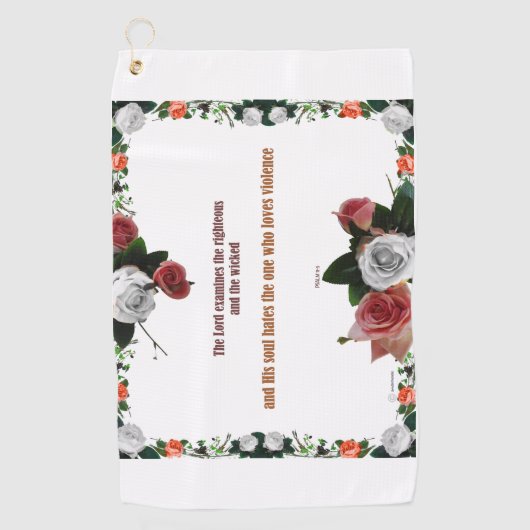 Psalm 11:5, No Violence ゴルフタオル (正面)