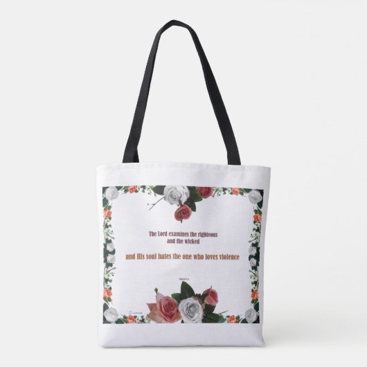 Psalm 11:5, No Violence トートバッグ (裏面)