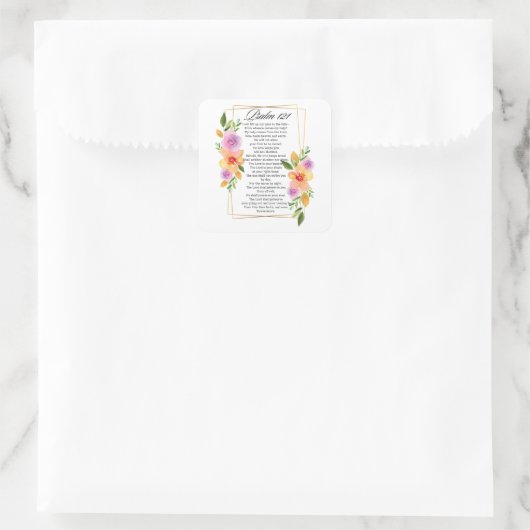 Psalm 121フローラ幾何図枠 スクエアシール (バッグ)