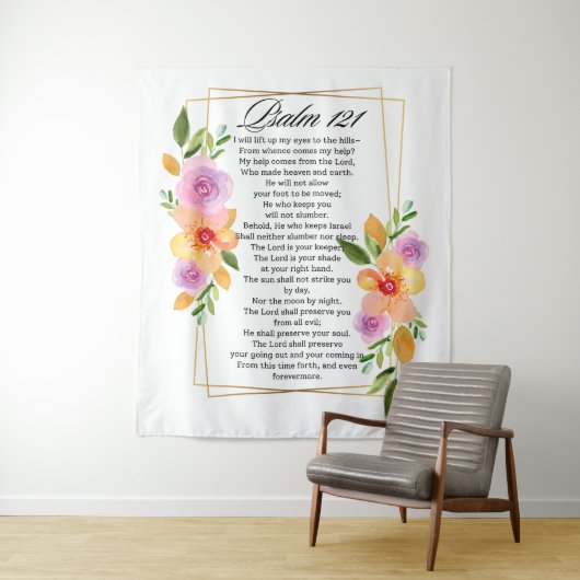 Psalm 121フローラ幾何図枠 タペストリー (インサイチュ)