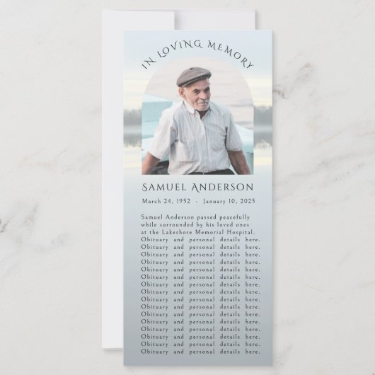 Psalm 121霧の湖サンセット記念写真カード カード (正面)