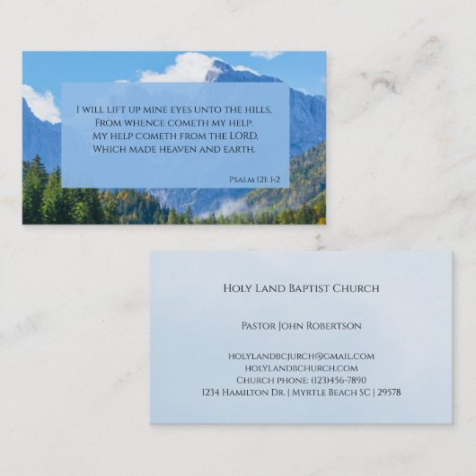 Psalm 121 1と2教会の名刺 名刺 (正面/裏面)