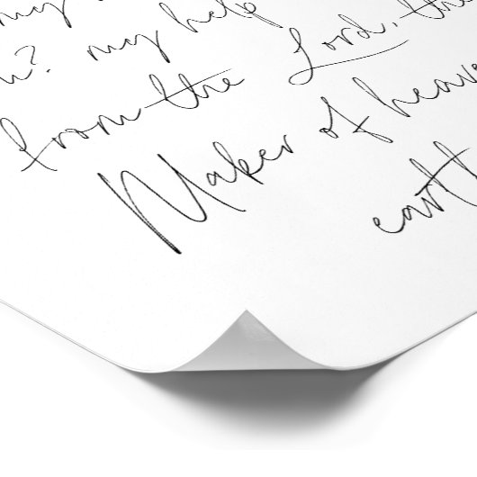 Psalm 121:1-2スクリプト ポスター (角)