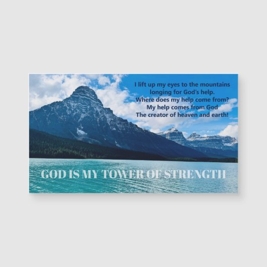 Psalm 121 Inspirational Mountain Lake Photo Magnet (正面)