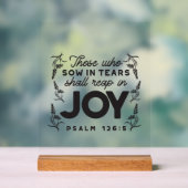 Psalm 126:5 Scripture Typography – Reap in Joy アクリルサイン (ニュートラル)