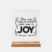 Psalm 126:5 Scripture Typography – Reap in Joy アクリルサイン (正面)