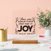 Psalm 126:5 Scripture Typography – Reap in Joy アクリルサイン (ウェディング)