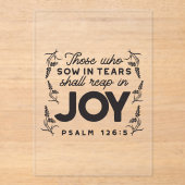 Psalm 126:5 Scripture Typography – Reap in Joy アクリル招待状 (正面)