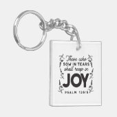 Psalm 126:5 Scripture Typography – Reap in Joy キーホルダー (正面左)