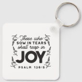 Psalm 126:5 Scripture Typography – Reap in Joy キーホルダー (裏面)
