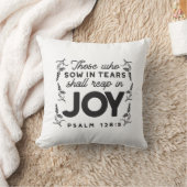 Psalm 126:5 Scripture Typography – Reap in Joy クッション (ブランケット)