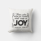 Psalm 126:5 Scripture Typography – Reap in Joy クッション (正面)