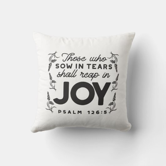 Psalm 126:5 Scripture Typography – Reap in Joy クッション (裏面)