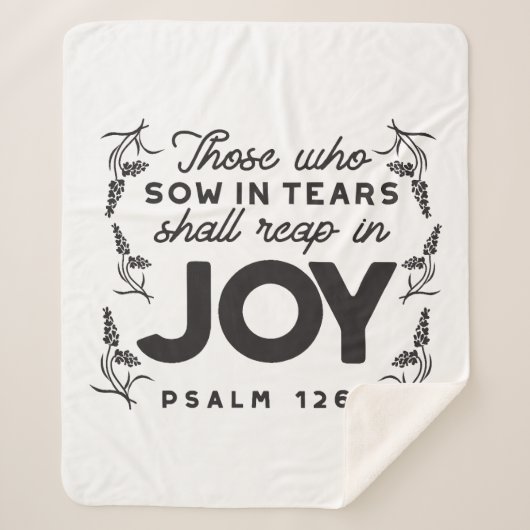 Psalm 126:5 Scripture Typography – Reap in Joy シェルパブランケット (正面)