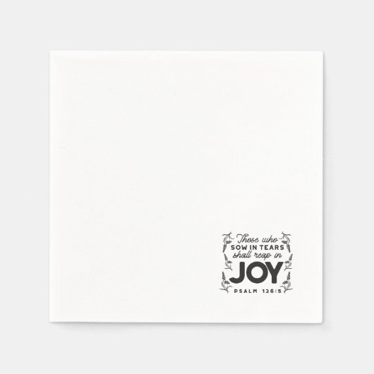 Psalm 126:5 Scripture Typography – Reap in Joy スタンダードカクテルナプキン (正面)