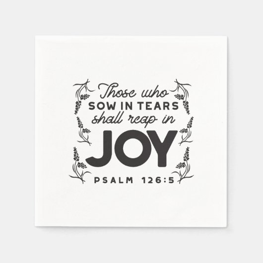 Psalm 126:5 Scripture Typography – Reap in Joy スタンダードカクテルナプキン (正面)