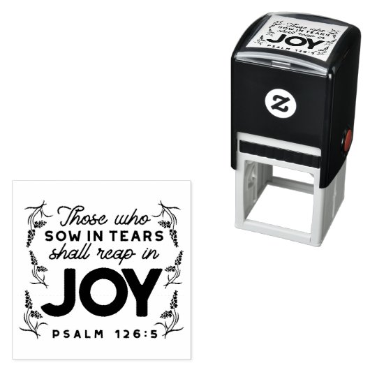 Psalm 126:5 Scripture Typography – Reap in Joy セルフインキングスタンプ (インサイチュ)