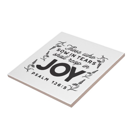Psalm 126:5 Scripture Typography – Reap in Joy タイル (側面)