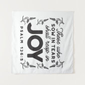 Psalm 126:5 Scripture Typography – Reap in Joy タペストリー (正面(横))