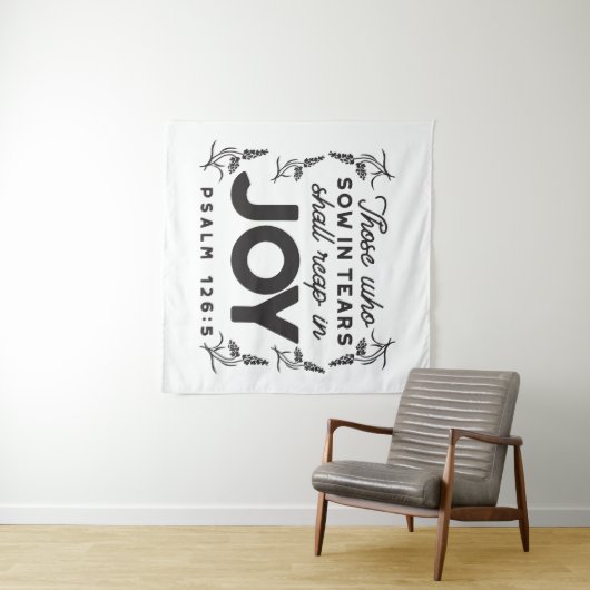 Psalm 126:5 Scripture Typography – Reap in Joy タペストリー (インサイチュ(横))