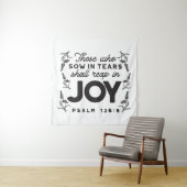 Psalm 126:5 Scripture Typography – Reap in Joy タペストリー (インサイチュ)