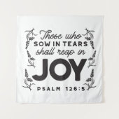 Psalm 126:5 Scripture Typography – Reap in Joy タペストリー (正面)