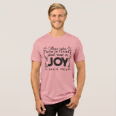Psalm 126:5 Scripture Typography – Reap in Joy トライブレンドＴシャツ (正面全面)