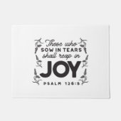Psalm 126:5 Scripture Typography – Reap in Joy ドアマット (正面)