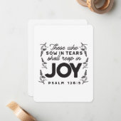 Psalm 126:5 Scripture Typography – Reap in Joy ノートカード (正面/裏面インサイチュ)