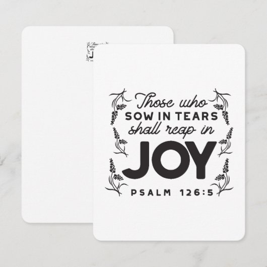Psalm 126:5 Scripture Typography – Reap in Joy ノートカード (正面/裏面)