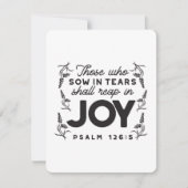 Psalm 126:5 Scripture Typography – Reap in Joy ノートカード (正面)