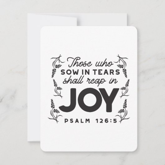 Psalm 126:5 Scripture Typography – Reap in Joy ノートカード (正面)