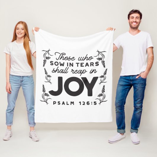 Psalm 126:5 Scripture Typography – Reap in Joy フリースブランケット (インサイチュ)