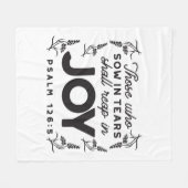 Psalm 126:5 Scripture Typography – Reap in Joy フリースブランケット (正面(横))