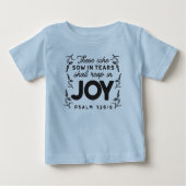 Psalm 126:5 Scripture Typography – Reap in Joy ベビーTシャツ (正面)