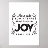 Psalm 126:5 Scripture Typography – Reap in Joy ポスター (正面)