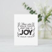 Psalm 126:5 Scripture Typography – Reap in Joy ポストカード (スタンド正面)
