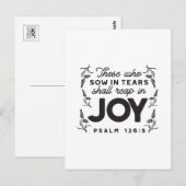 Psalm 126:5 Scripture Typography – Reap in Joy ポストカード (正面/裏面)