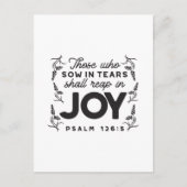 Psalm 126:5 Scripture Typography – Reap in Joy ポストカード (正面)