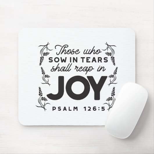 Psalm 126:5 Scripture Typography – Reap in Joy マウスパッド (マウス)
