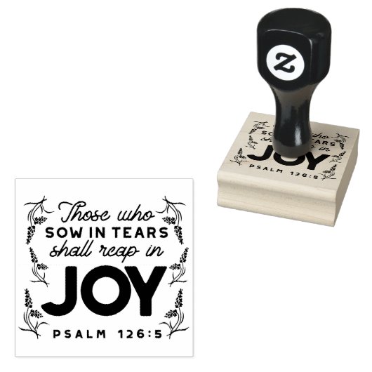 Psalm 126:5 Scripture Typography – Reap in Joy ラバースタンプ (押印)