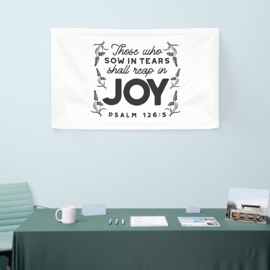 Psalm 126:5 Scripture Typography – Reap in Joy 横断幕 (トレードショー)