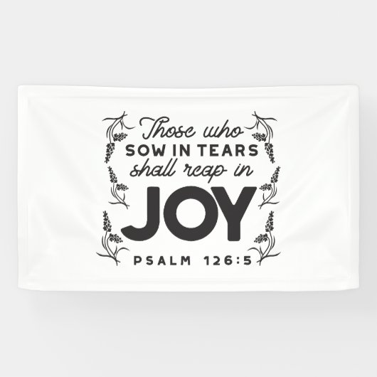 Psalm 126:5 Scripture Typography – Reap in Joy 横断幕 (横)