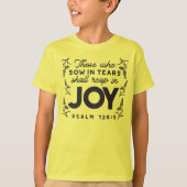 Psalm 126:5 Scripture Typography – Reap in Joy Tシャツ (正面)